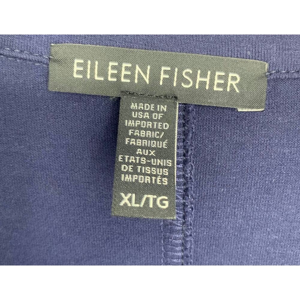 Eileen Fisher Sz XL Blue Knit Button Front Shirt Dress Stretch Quiet Luxury - Picture 3 of 5